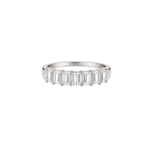 Emerald-Cut Diamond Half Eternity Band