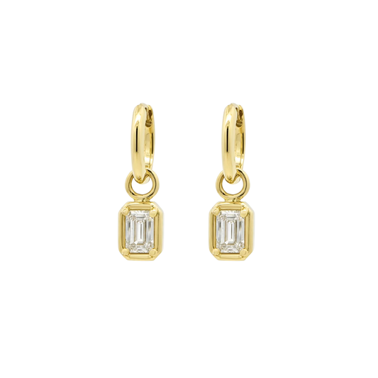 Diamond Drop Huggie Hoop Earrings – Henri Noël