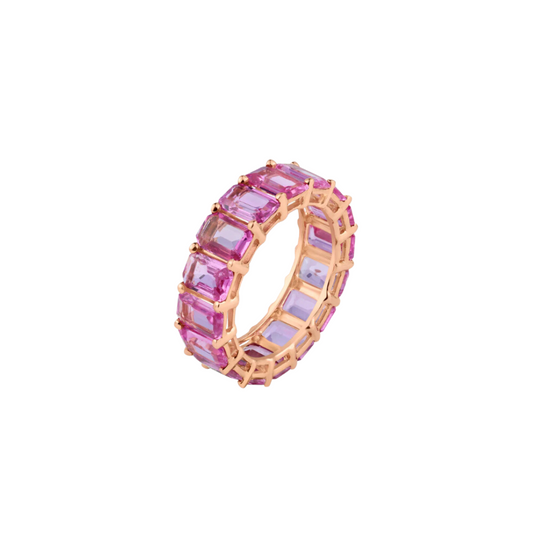 Emerald Cut Gemstone Eternity Band – Henri Noël
