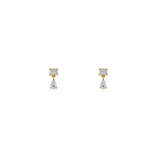 Emerald and Pear Mini Drop Earrings – Henri Noël
