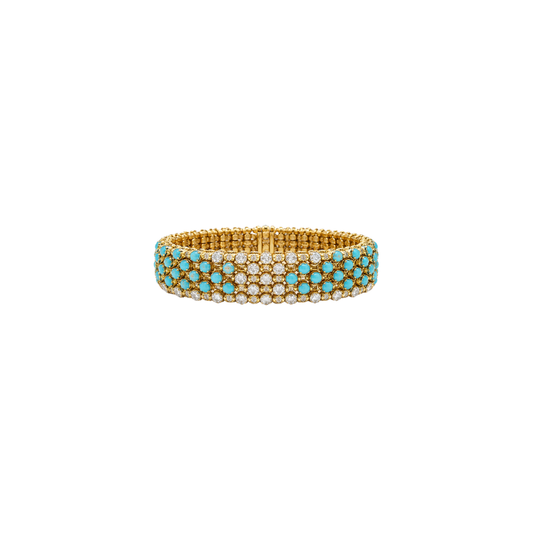 Estate Turquoise and Diamond Bracelet
