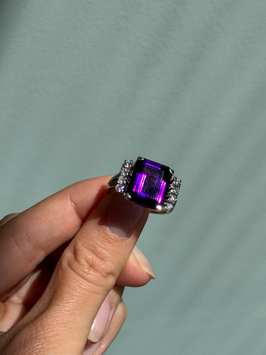 Estate Amethyst and Diamond Ring – Henri Noël