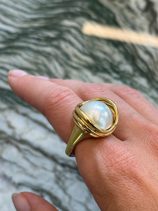 Estate European Shank Sea Pearl Ring – Henri Noël
