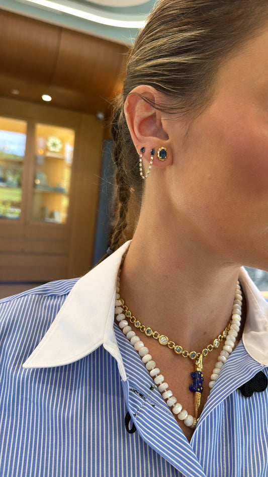 Double the Blue Jump Rope Earring – Henri Noël