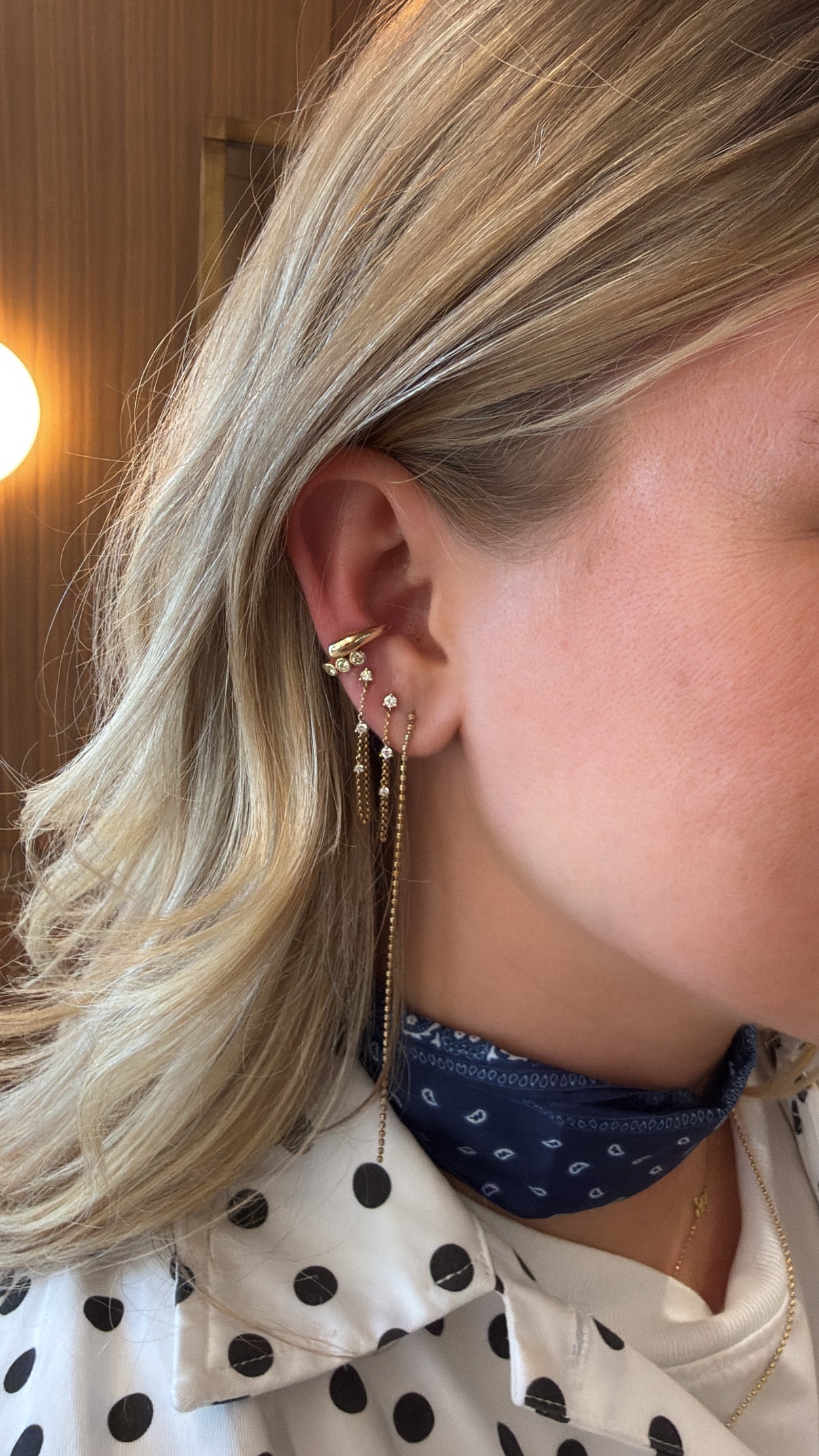 Gold and Bezel Diamond Ear Cuff – Henri Noël