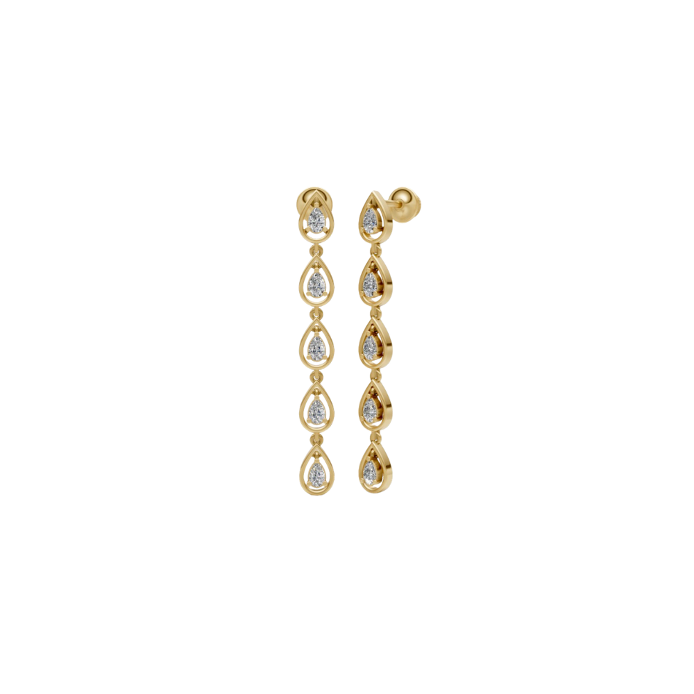 Fancy Bezel Pear Diamond Dangle Earrings – Henri Noël