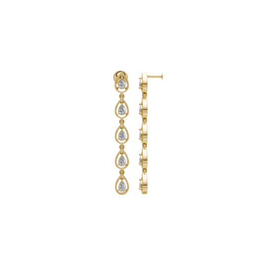 Fancy Bezel Pear Diamond Dangle Earrings – Henri Noël