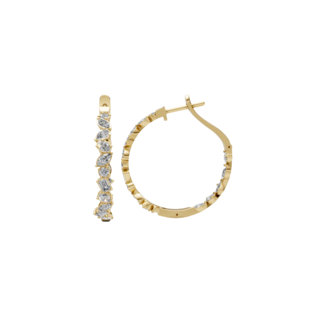 Fancy Shape Diamond Hoops