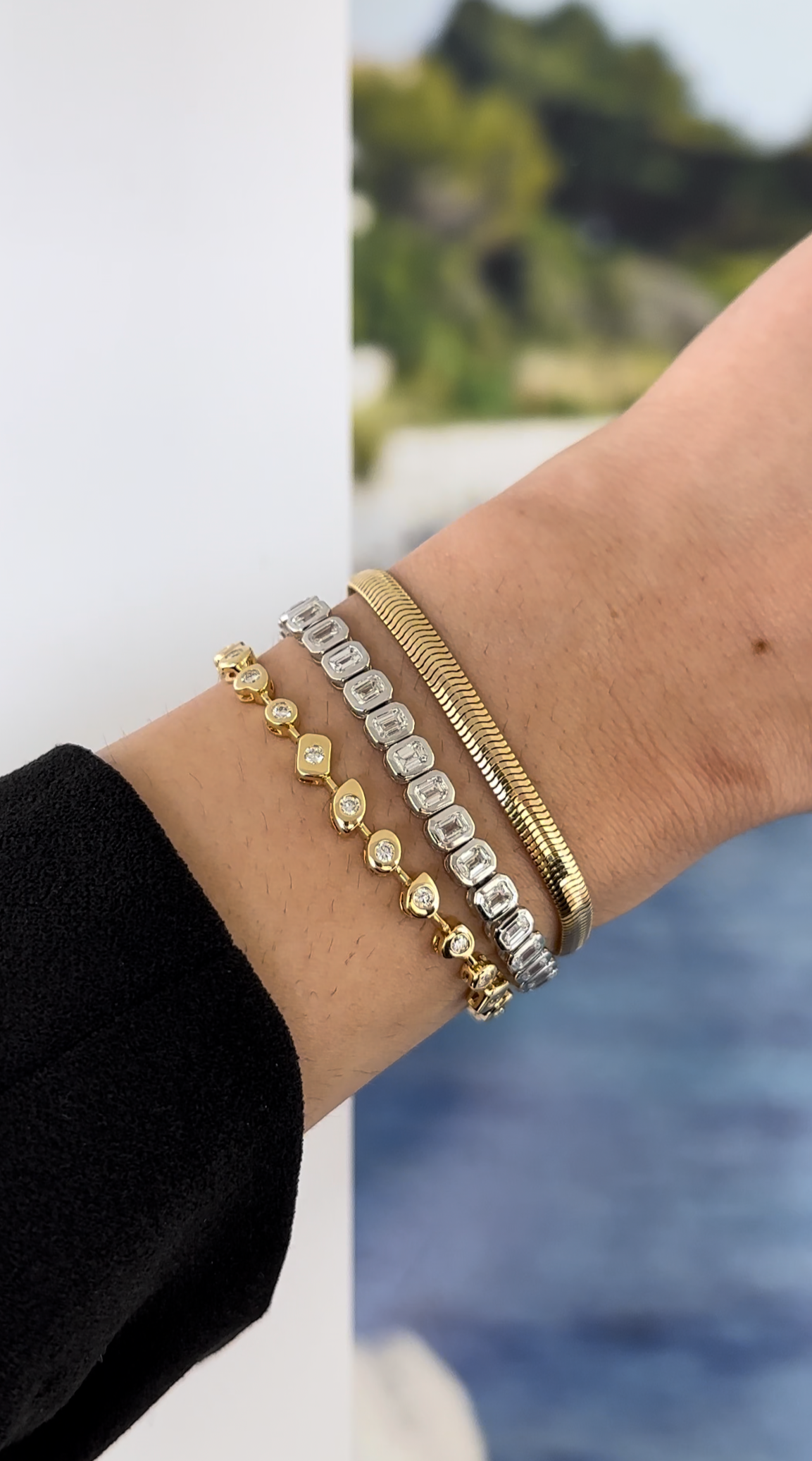 Fancy Gold Shaped Tennis Bracelet – Henri Noël