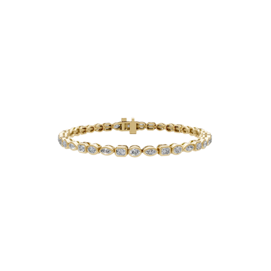 Fancy Shaped Bezel Diamond Tennis Bracelet – Henri Noël