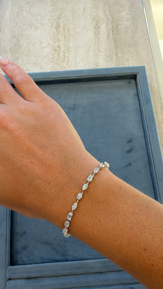 Fancy Shaped Diamond Prong Tennis Bracelet
