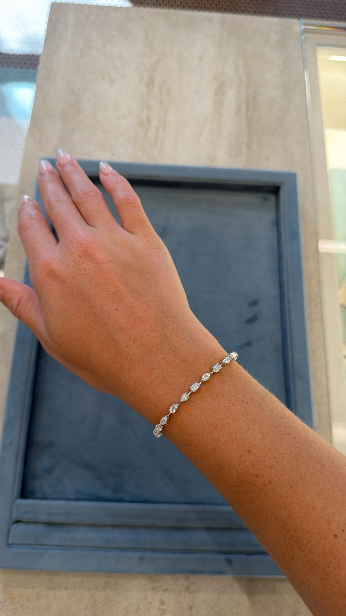 Fancy Shaped Diamond Prong Tennis Bracelet