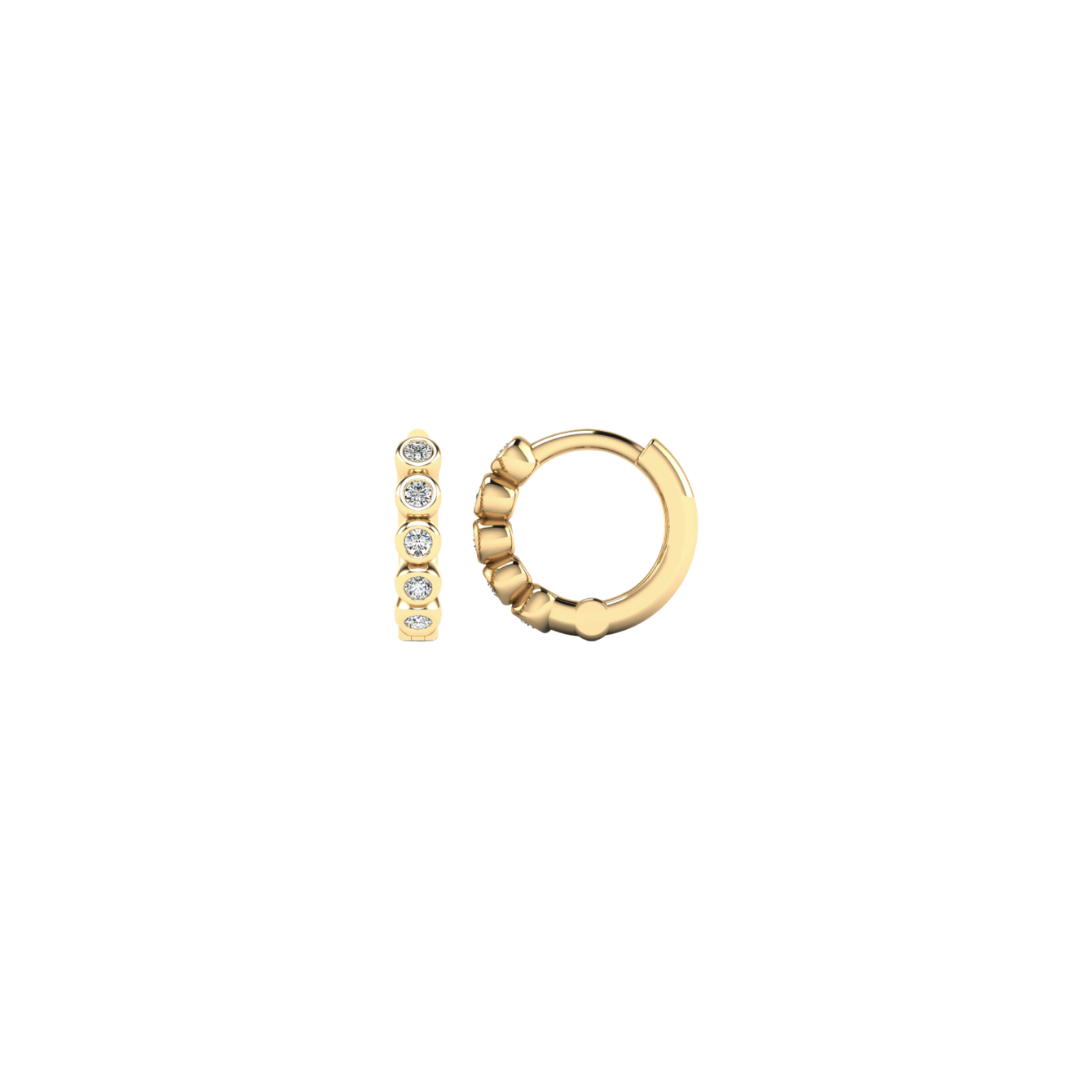 Five Diamond Bezel Huggies – Henri Noël