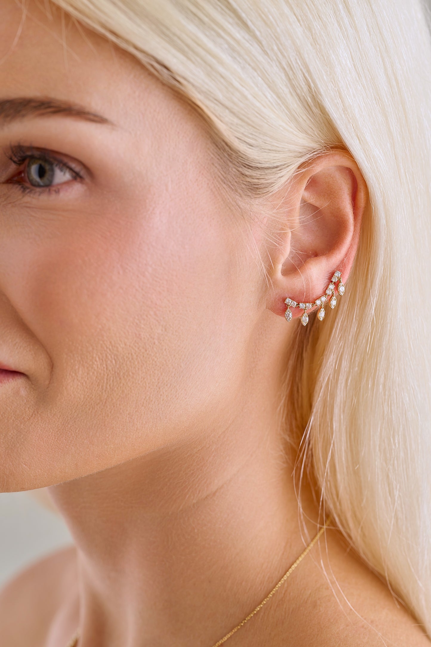 Five Drop Diamond Drape Earring – Henri Noël