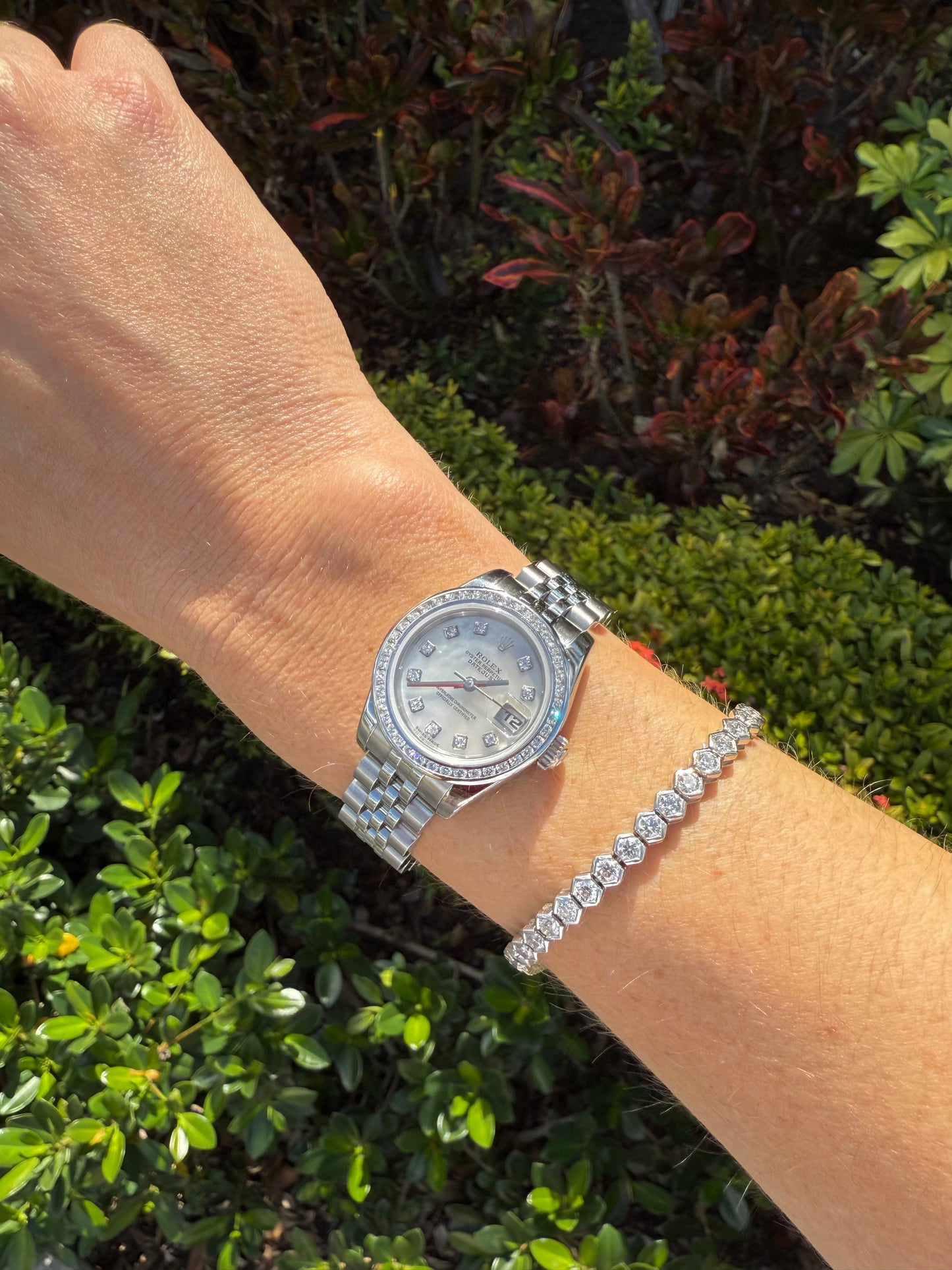 Hexagonal Diamond Tennis Bracelet