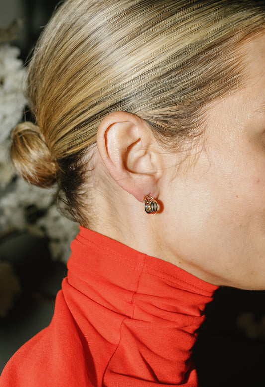 14K Two Tone Link Studs