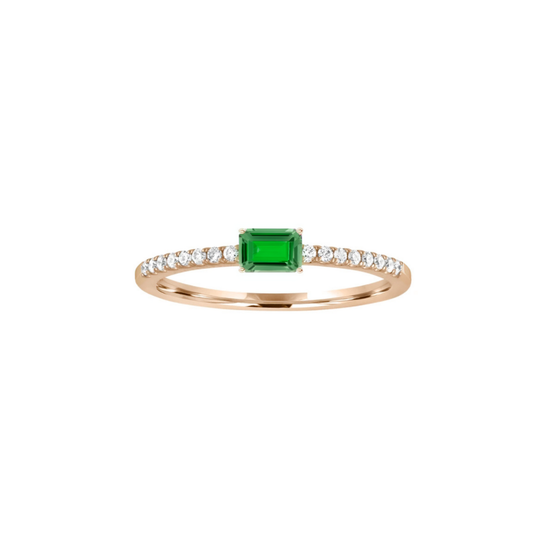 Gemstone and Diamond Baguette Ring – Henri Noël