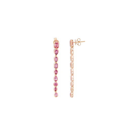 Graduated Fancy Shape Pink Sapphire Drop Earrings – Henri Noël
