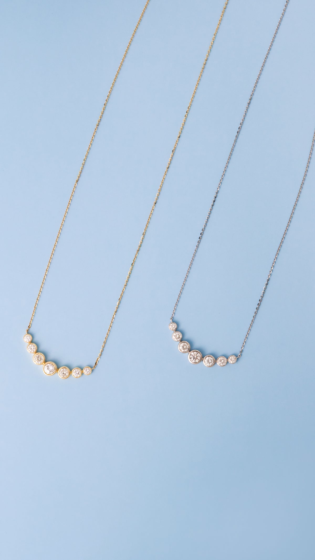 Graduated Bezel Diamond Pendant Necklace – Henri Noël