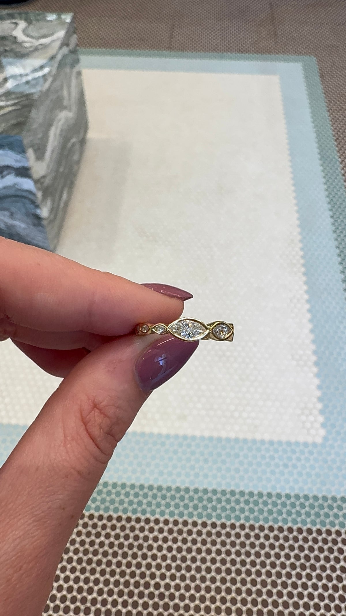 Graduated Bezel Marquise Eternity Band – Henri Noël