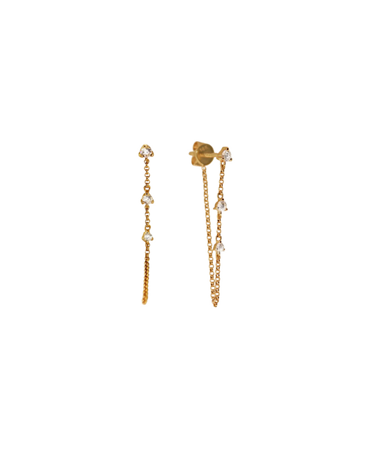 Graduated Diamond Chain Earrings – Henri Noël