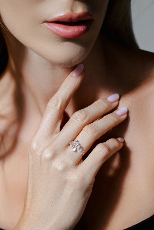 Graudated Pear Diamond Ring – Henri Noël