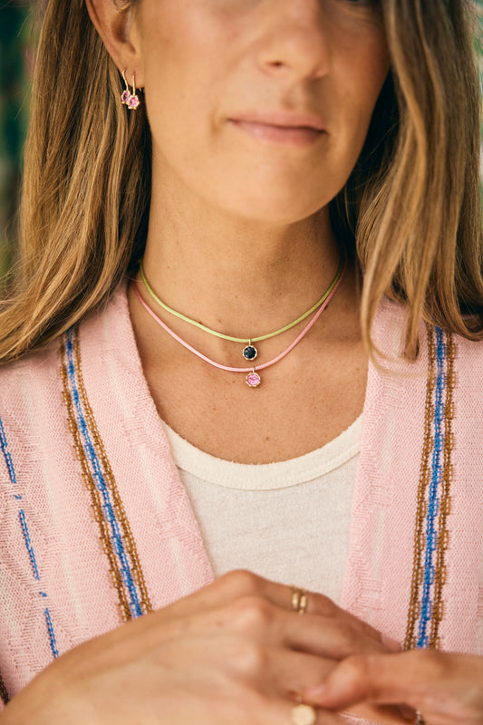 Bamboo Bezel Diamond Pendant