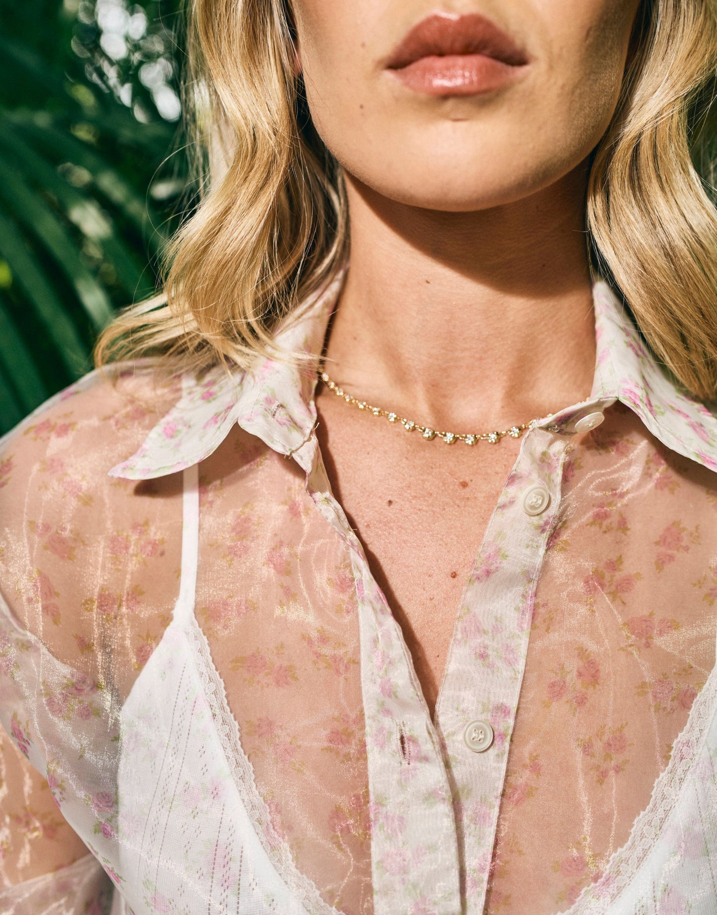Scalloped Bezel Tennis Necklace
