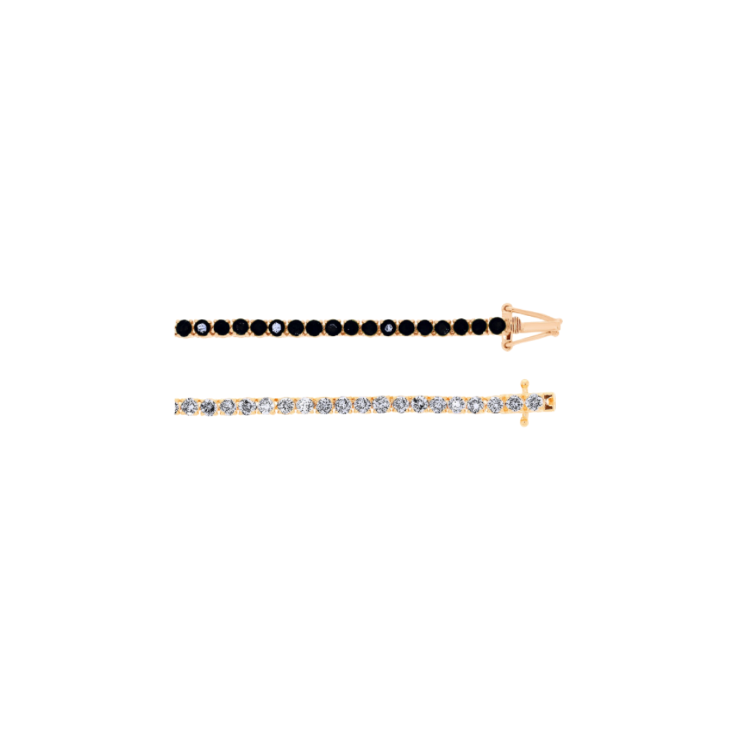 Half Diamond Half Black Diamond Tennis Necklace – Henri Noël
