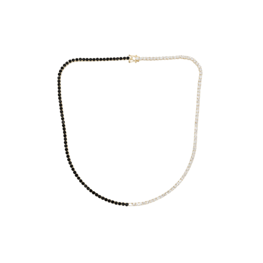 Half Diamond Half Black Diamond Tennis Necklace – Henri Noël