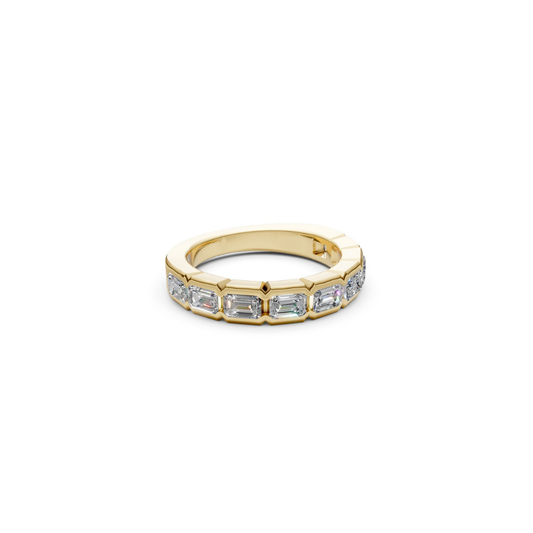 Half Bezel East West Emerald Cut Band – Henri Noël