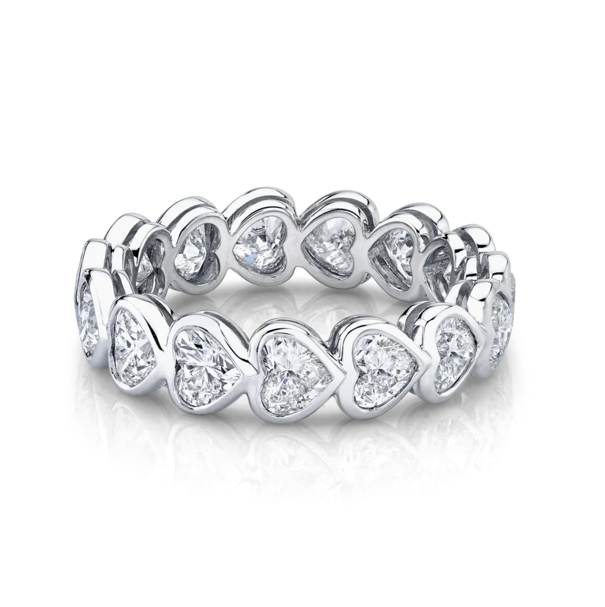 Heart Diamond Bezel Eternity Band – Henri Noël