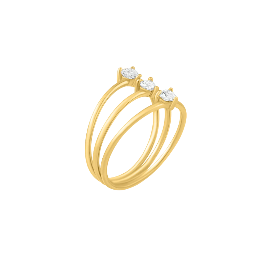 Heart Diamond Triple Stacking Ring – Henri Noël