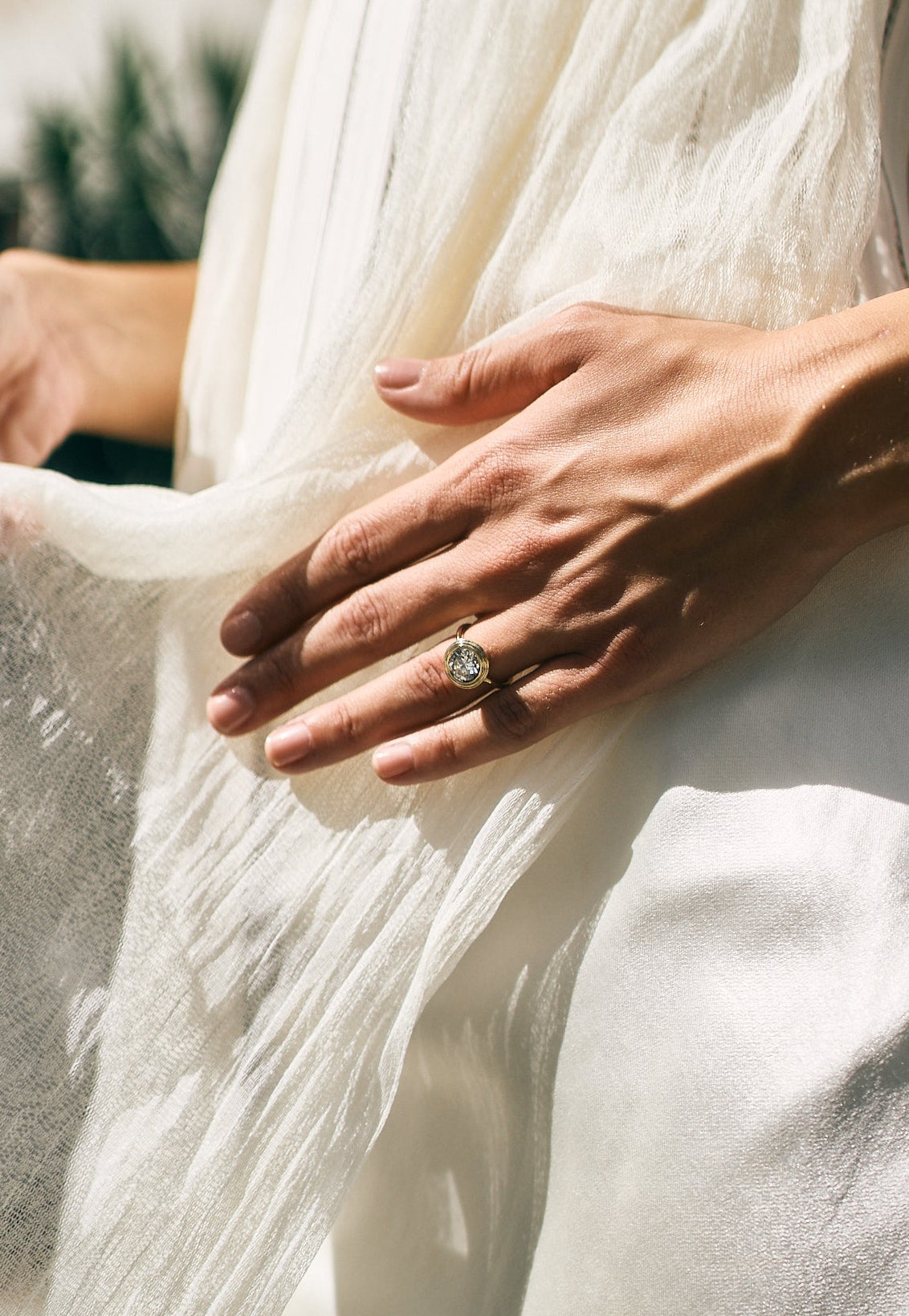 bezel set engagement ring