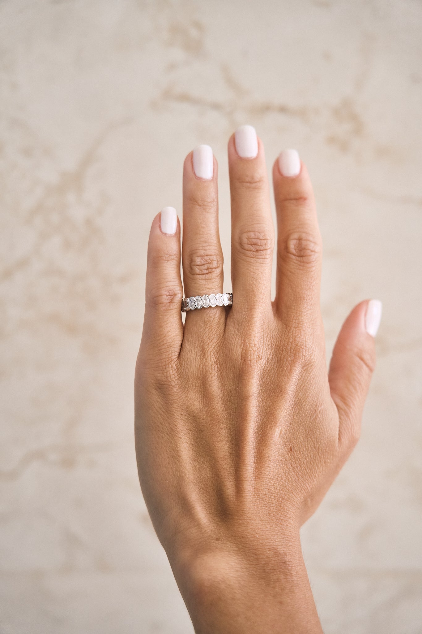 Shared Channel Set Oval Eternity Band