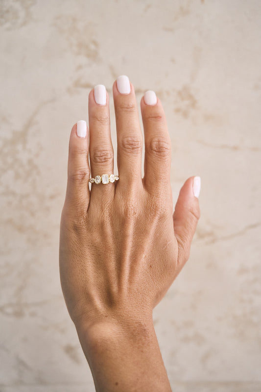 Emerald Mixed Shaped Bezel Ring