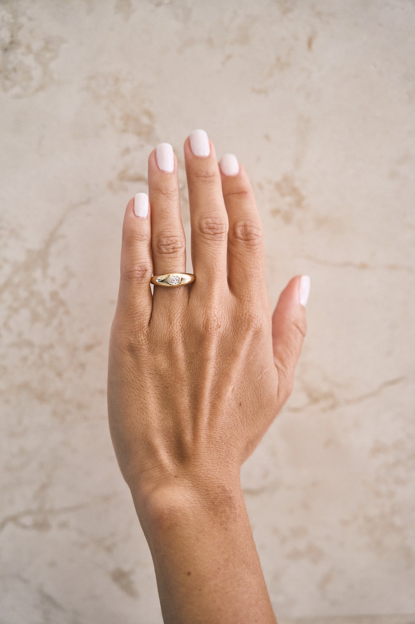 Mini Bubble Diamond Signet Ring