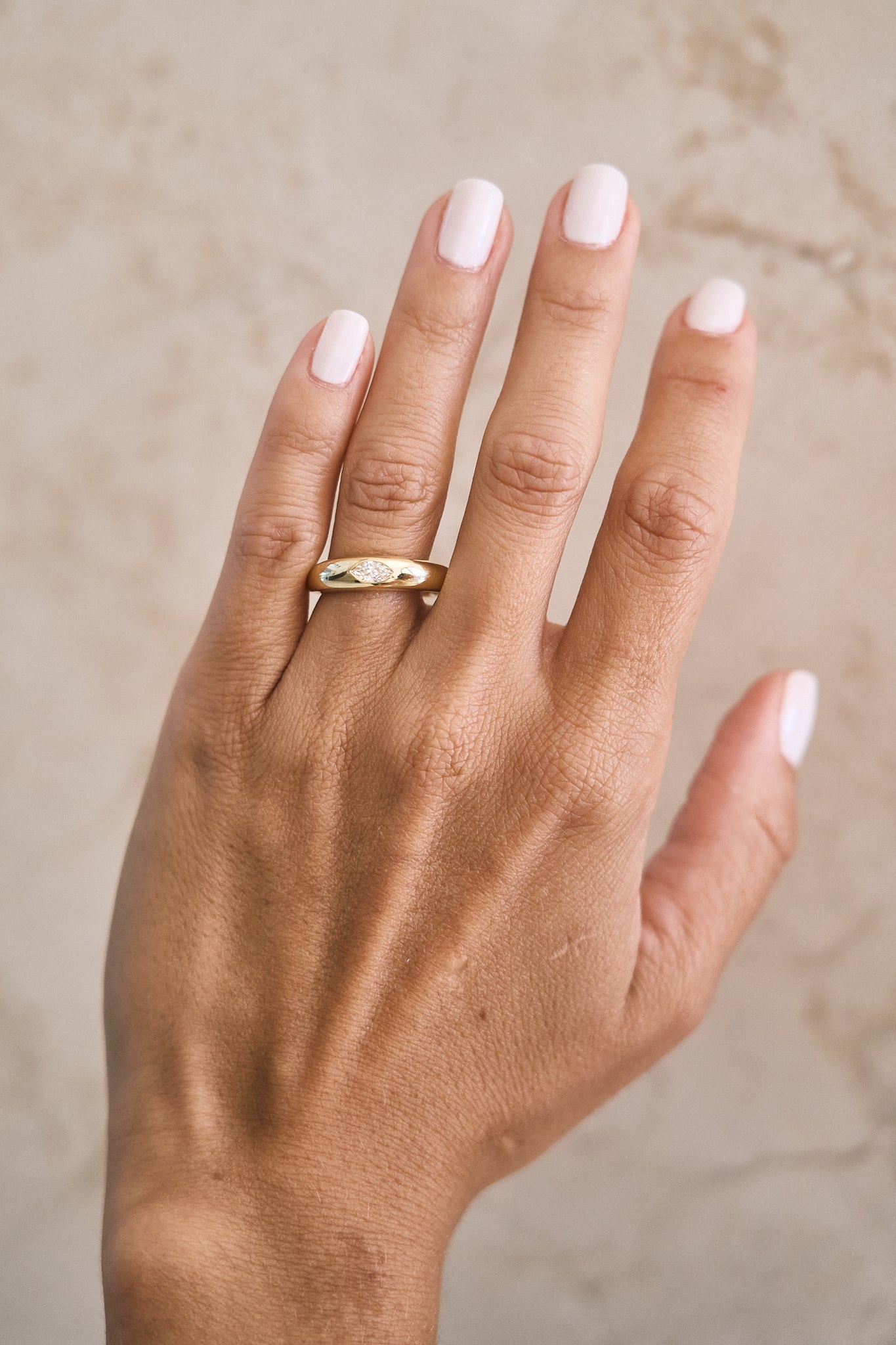 Mini Bubble Diamond Signet Ring