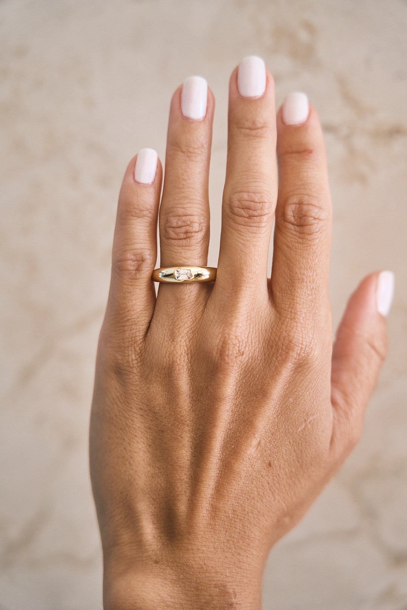Mini Bubble Diamond Signet Ring