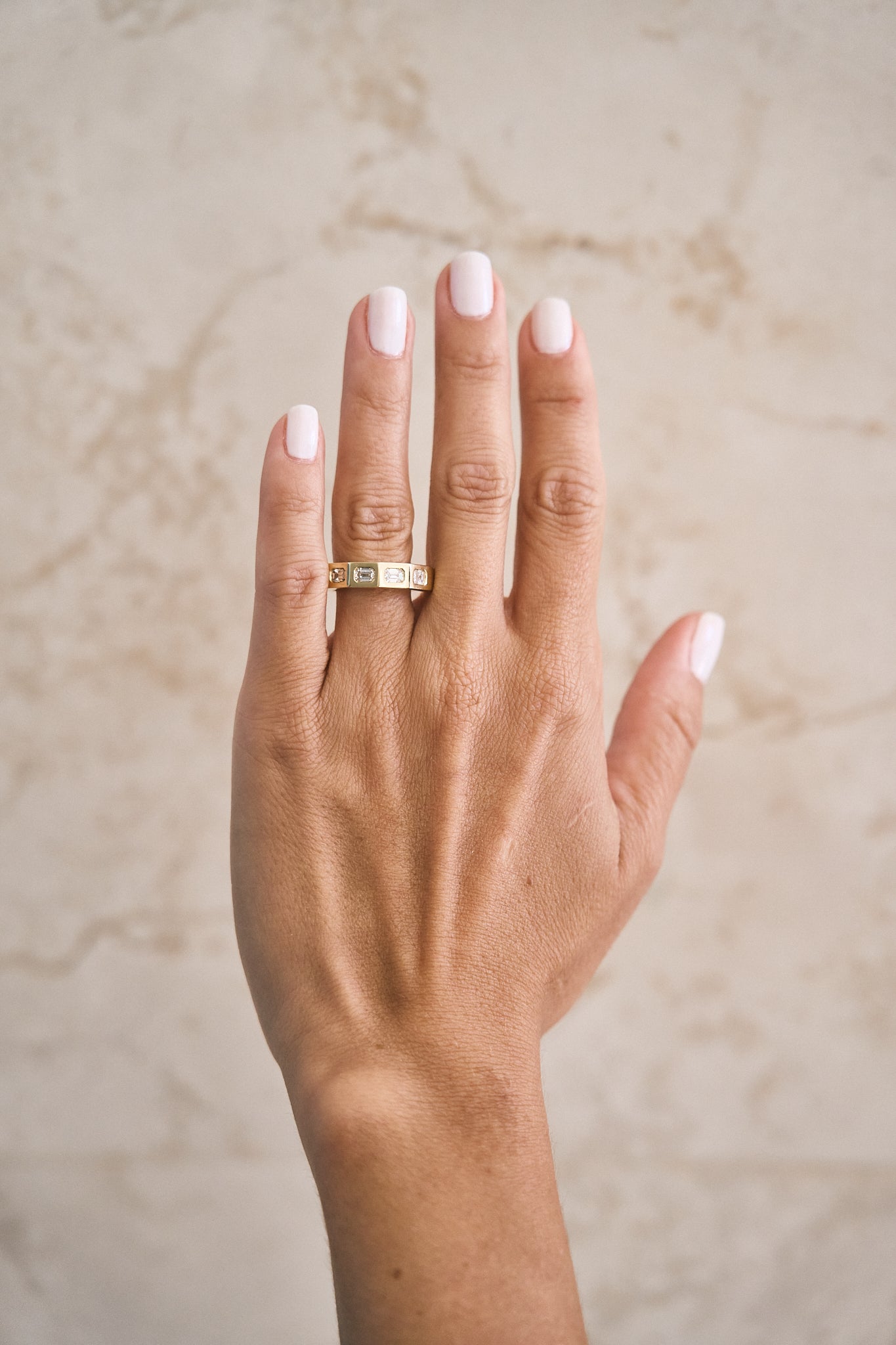 Squared Bezel Diamond Band