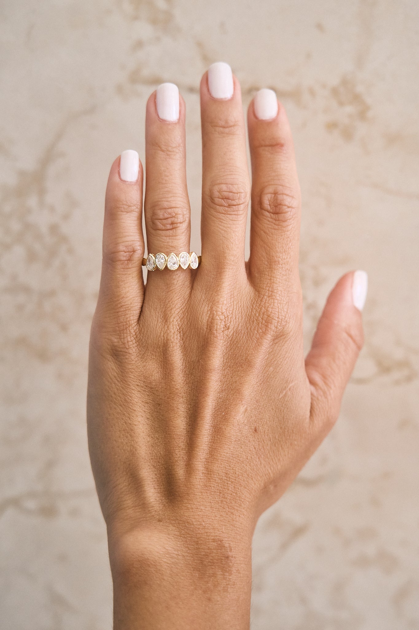 Bezel Diamond Pear Band