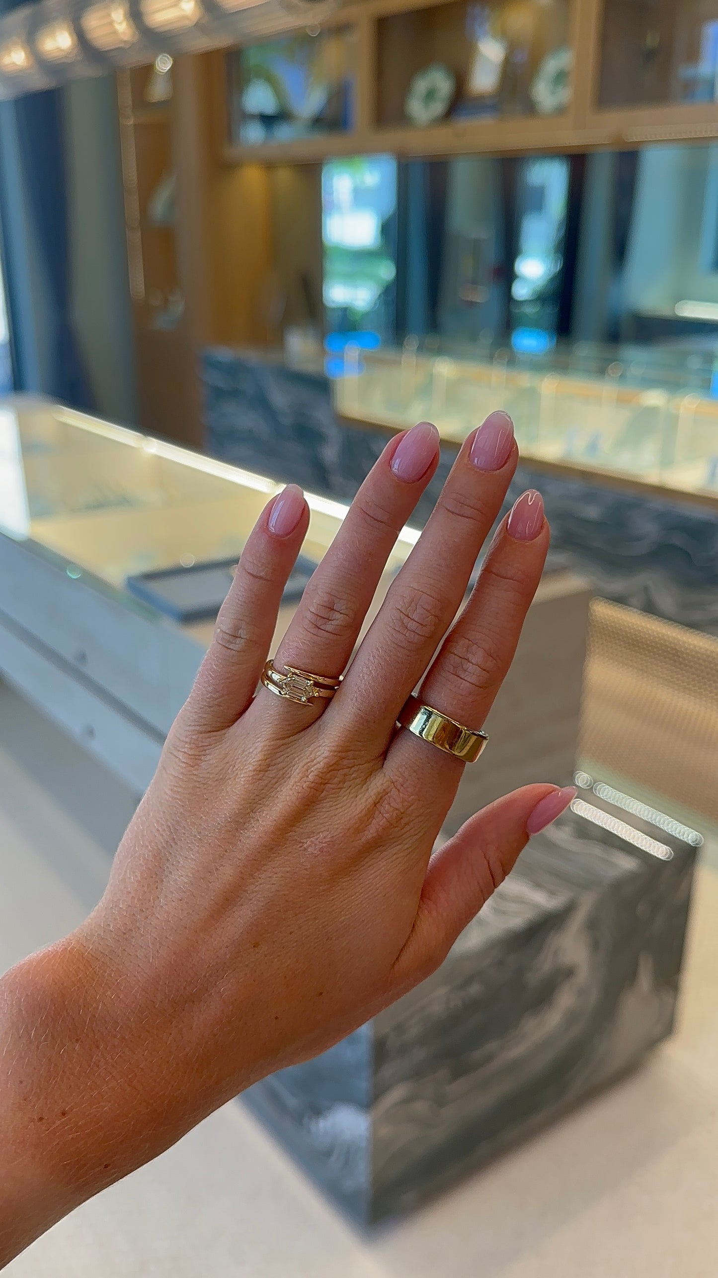Hexagon Champagne Diamond Ring