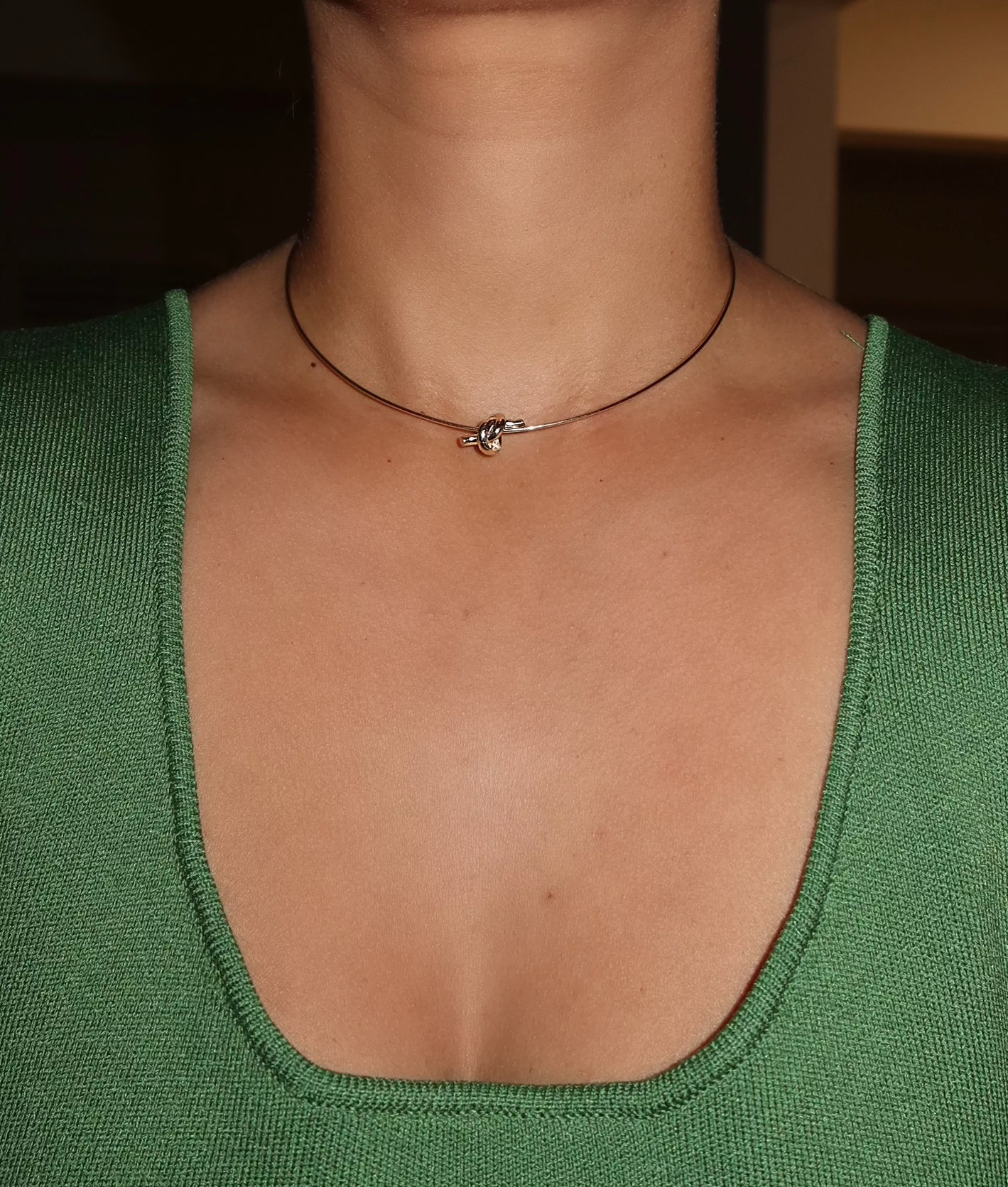 Gold Wire Knot Necklace