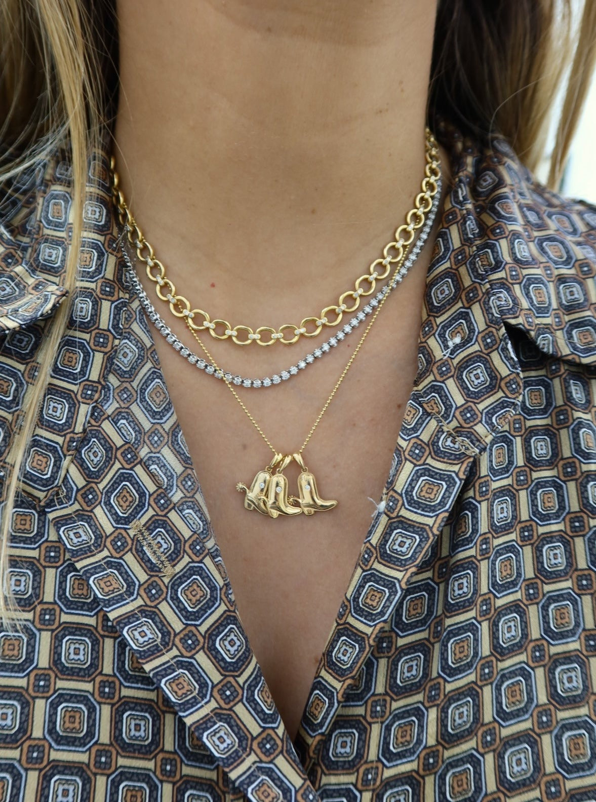 Nat Note Cowgirl Boot Necklace - Mini