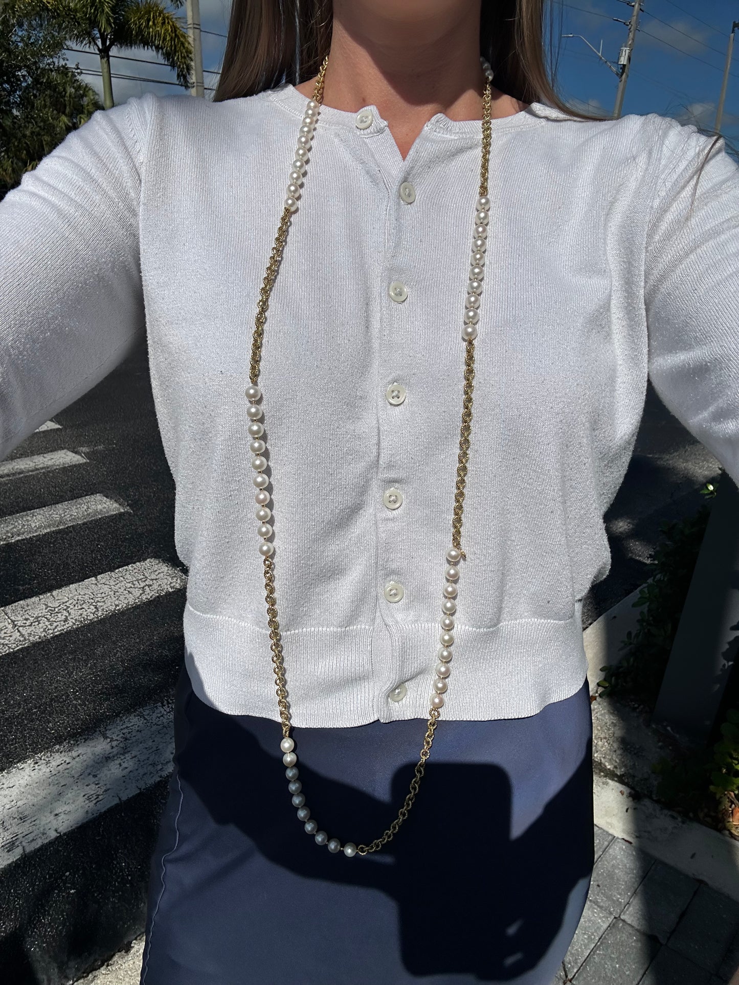 Estate David Yurman Pearl & Gold Necklace