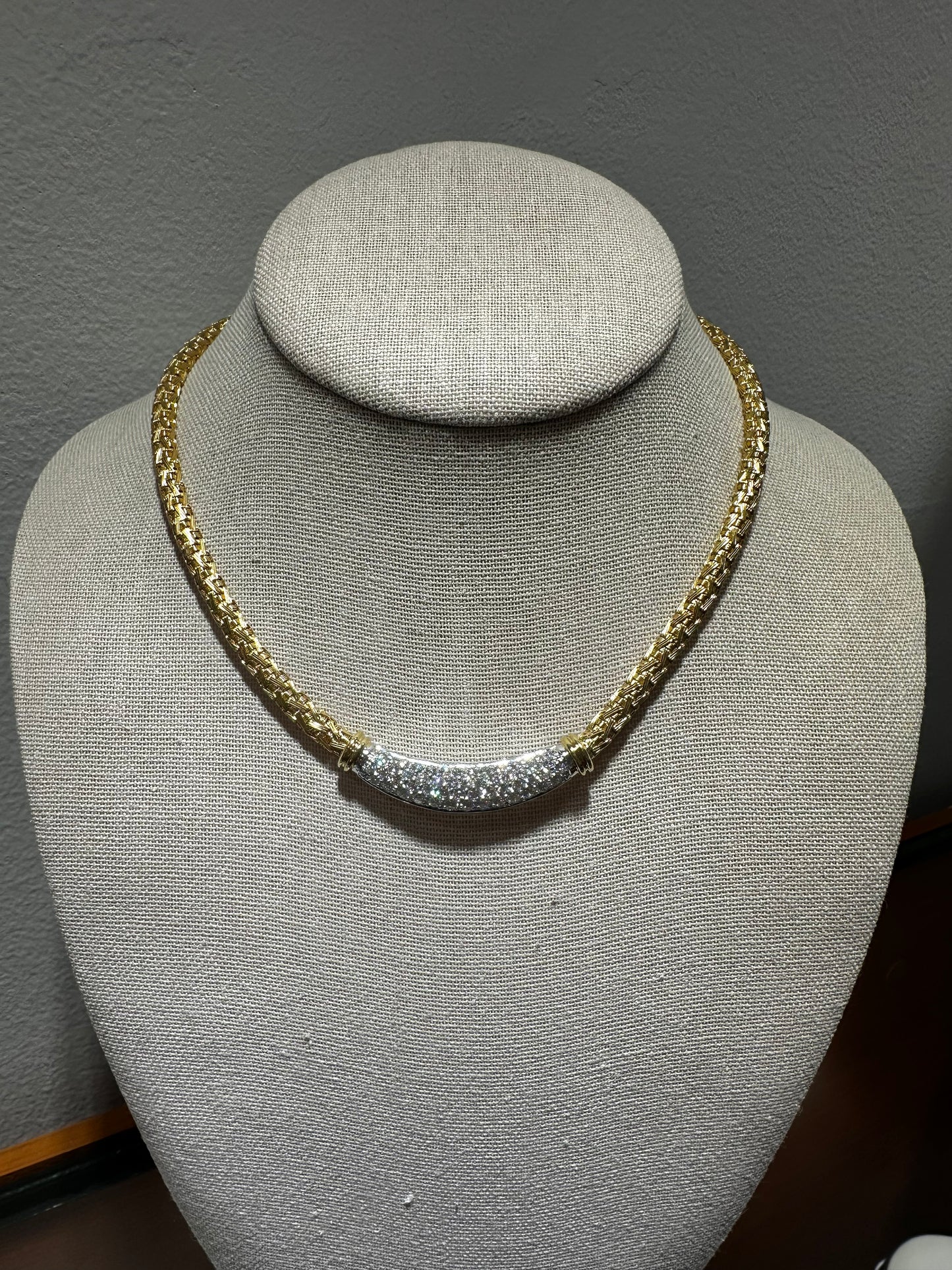 Estate Gold and Diamond Bar Choker