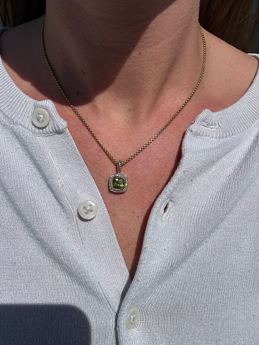 Estate David Yurman Peridot Pendant Necklace