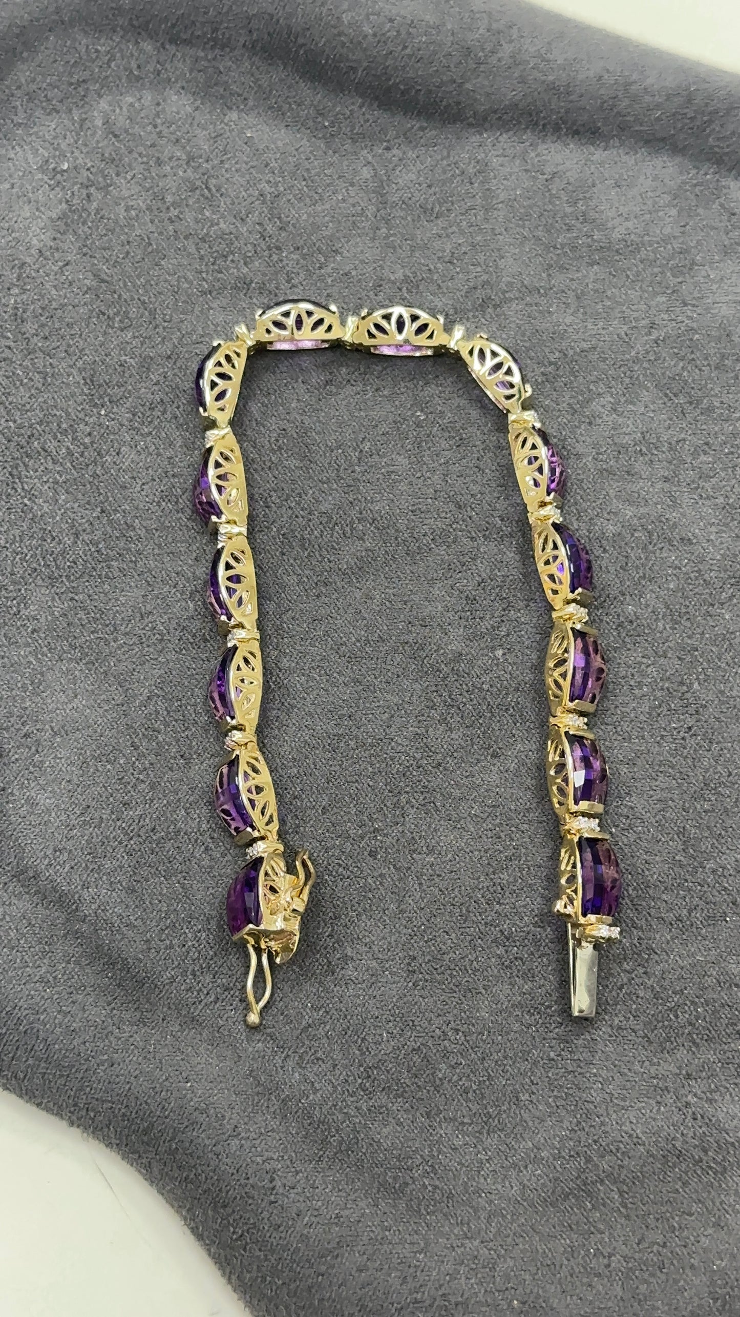 Estate Amethyst and Diamond Bracelet