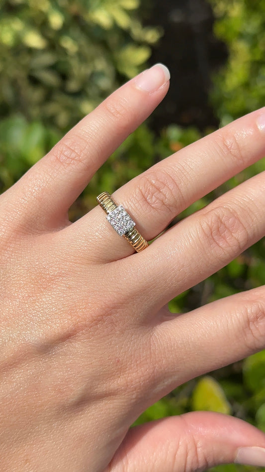 Estate Diamond and Gold Flex Ring