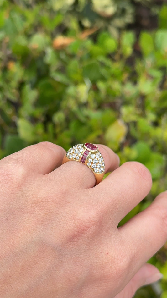 Estate Ruby and Diamond Ring